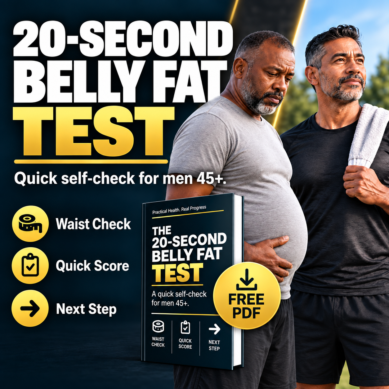 The 20-Second Belly Fat Test — free PDF self-check for men 45+
